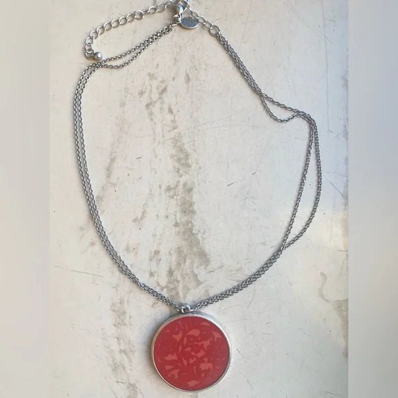 Baked Beads Red Floral Necklace - Picture 3 of 3